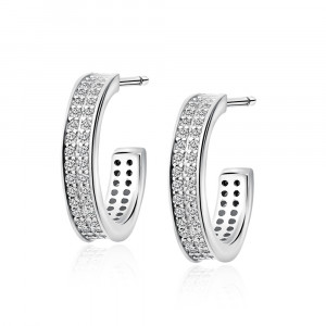 Cercei argint rotunzi cu pietre DiAmanti Z1839ER-DIA (Argint 925‰ 2,4 g.)